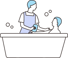 自宅で入浴介助をしている方